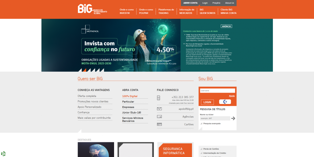 Логотип брокера BiG Banco de Investimento Global