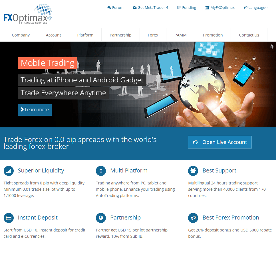 Логотип брокера FXOptimax